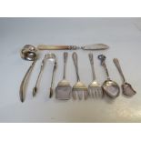 A COLLECTION OF HALLMARKED SILVER FLATWARE, various dates and makers, to include a pair of Queen