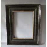 A 19TH CENTURY EBONISED DUTCH FRAME, frame W 12 cm, frame rebate 53 x 39 cm