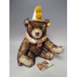 A STEIFF MOHAIR 'TEDDY CLOWN BEAR' 003424, button in ear with yellow tag, H 39 cm, together with a