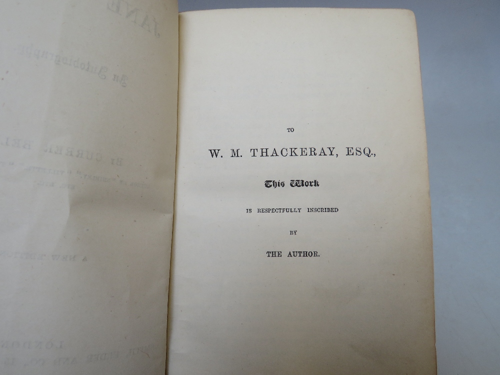 CHARLOTTE BRONTE 'JANE EYRE' AN AUTOBIOGRAPHY BY CURRER BELL, LONDON, SMITH, ELDER AND CO. DATED - Image 3 of 8