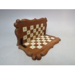 AN ANGLO INDIAN STYLE TRAVELLING CHESS BOARD, W 16.5 cm