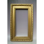 A 19TH CENTURY GOLD WATTS FRAME, frame W 7 cm, frame rebate 45.5 x 22 cm