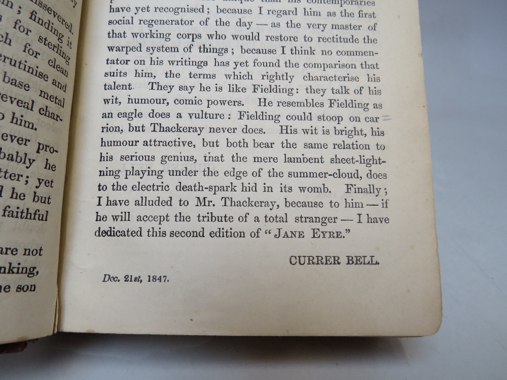 CHARLOTTE BRONTE 'JANE EYRE' AN AUTOBIOGRAPHY BY CURRER BELL, LONDON, SMITH, ELDER AND CO. DATED - Image 4 of 8