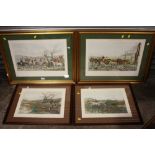 A PAIR OF GILT FRAMED 'THE PYTCHLEY HUNT' HUNTING SCENE PRINTS ENTITLED 'THE APPOINTMENT' AND 'THE