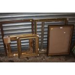 A GLAZED TABLE TOP DISPLAY CABINET TOGETHER WITH COLLECTION OF PICTURE FRAMES TO INCLUDE GILT FRAME