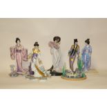 A COLLECTION OF FIVE THE FRANKLIN MINT FIGURES COMPRISING MICHIKO, YOSHIKO, AYAME, TAMIKO AND TOSCA,