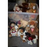 A LARGE BOX OF SOFT TOYS AND TEDDY BEARS