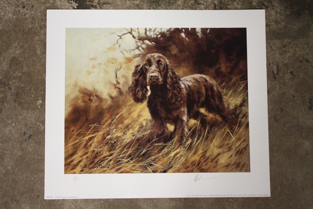 AN ORIGINAL SIGNED LIMITED EDITION MICK CAWSTON PRINT ENTITLED THE FIELD SPANIEL 497/500 - UNFRAMED