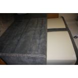 A MODERN UPHOLSTERED BUTTONED BED W-200 CM