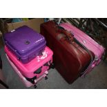 FIVE MODERN SUITCASES TO INCLUDE AN ANTLER EXAMPLE