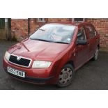 A 2003 ORANGE SKODA FABIA 1.2L PETROL 'DX53 ENU' MOT UNTIL 13TH APRIL 2021 APPROX MILEAGE 95,151