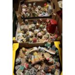 THREE SMALL TRAYS OF PRISCILLA HILLMAN CHERISHED TEDDIES FIGURES TO INCLUDE 'JUDY IM YOUR BATHING