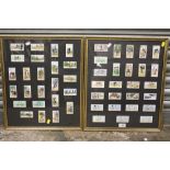 A PAIR OF FRAMED AND GLAZED CYCLING INTEREST CIGARETTE CARD SETS