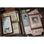 A TRAY OF CHILDRENS PICTURES PLUS RELIGIOUS PICTURES TOGETHER WITH A TRAY OF ASSORTED PICTURES TO IN