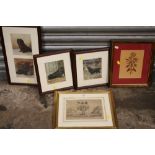 THREE MAUD EARL PRINTS OF DOGS TOGETHER WITH AN ENGRAVING ENTITLED 'ME AND MY WIFE AND DAUGHTER' AND