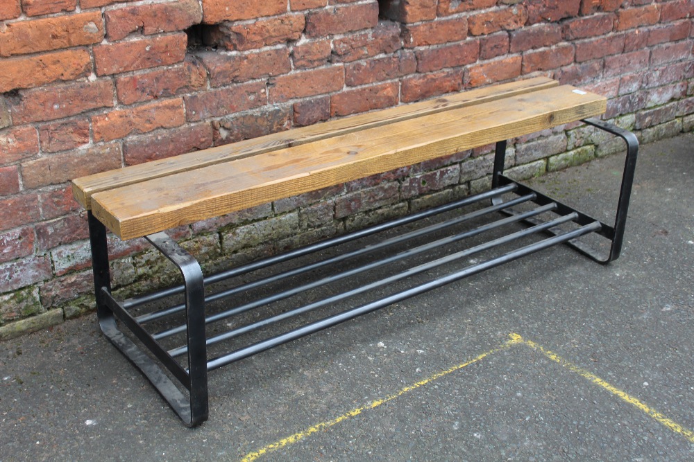 A MODERN INDUSTRIAL STYLE SCHOOL BENCH W-151 CM