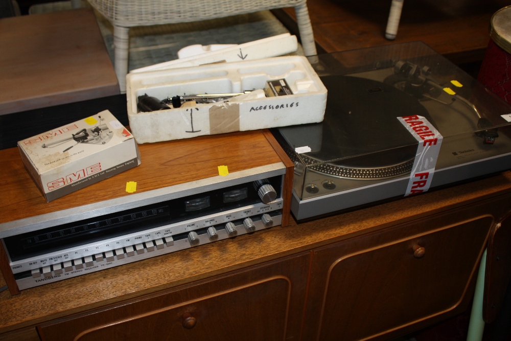 A COLLECTION OF STEREO EQUIPMENT COMPRISING OF A TECHNICS SL-150 DIRECT DRIVE PLAYER SYSTEM WITH SME