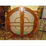 A VINTAGE DECO WALNUT CIRCULAR CHINA CABINET H-131 W-122 CM