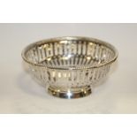 A HALLMARKED SILVER PIERCED FOOTED BOWL