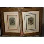 A COLLECTION OF ASSORTED PICTURES AND PRINTS TO INCLUDE A PAIR OF GILT FRAMED COLOURED ENGRAVINGS,