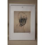 A FRAMED AND GLAZED LIMITED EDITION PICASSO ABSTRACT PORTRAIT STUDY PRINT 57/200 WITH BLIND STAMP