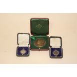 A CASED HALLMARKED SILVER AND ENAMEL FOR 'THE INCORPORATED LONDON ACADEMY OF MUSIC' FOB MEDAL
