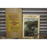 TWO VINTAGE CIGARETTE ADVERTISING SIGNS FOR GOLDFLAKE AND WILL'S CAPSTAN CIGARETTES