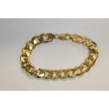 A GOLD PLATED STERLING SILVER CURB LINK BRACELET APPROX WEIGHT - 60.5G