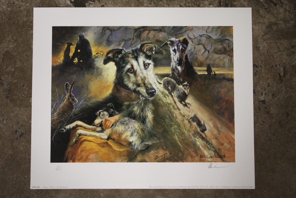 AN ORIGINAL SIGNED LIMITED EDITION MICK CAWSTON PRINT ENTITLED BONNIE 296/500 - UNFRAMED