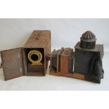 TWO VINTAGE PART MAGIC LANTERNS to include a 'Lancaster & Sons' example A/F