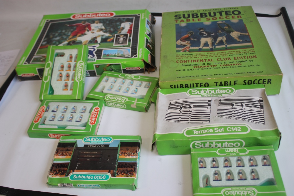 TWO BOXED SUBBUTEO TABLE SOCCER SETS including Continental Club Edition, and FA Premier League