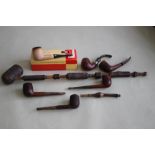 A QUANTITY OF ESTATE PIPES to include a boxed "Amboseli', Meerschaum Type, A Petersons system type