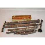 A COLLECTION OF ASSORTED PART MUSICAL WOODWIND INSTRUMENTS to include C. Gerock, London, all A/F