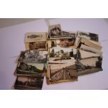 A BOX OF POSTCARDS, to include real photograph and topographic