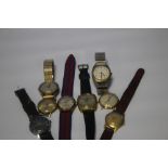A COLLECTION OF VINTAGE GENT'S WATCHES to include a Roamer Searock etc.