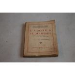 MARIE CARMICHAEL STOPES SIGNED - 'L'Amour et Le Mariage' published Paris 1919, dedication on