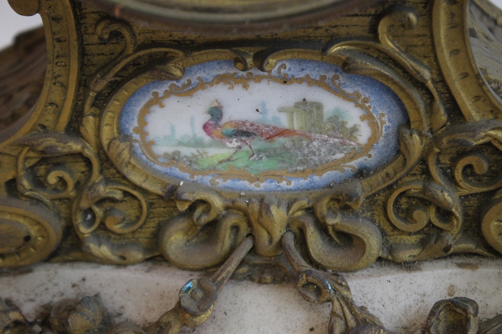 A 19TH CENTURY FRENCH GILT DRUM HEAD MANTEL CLOCK with movement stamped for Jean-Baptiste - Image 2 of 7