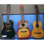 THREE ACOUSTIC GUITARS, to include a 'Westfield' (3)