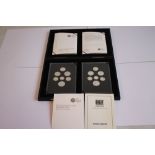 ROYAL MINT 2008 SILVER PROOF SETS - Emblems of Britain and Royal Shield of Arms in case with