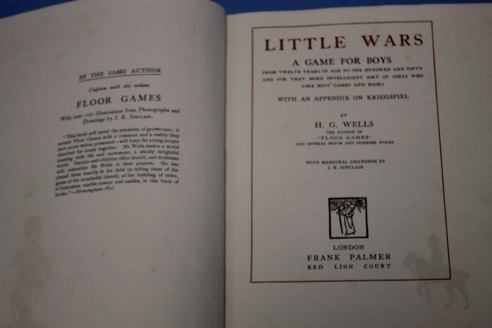 H. G. WELLS - 'LITTLE WARS', published by Frank Palmer, Red Lion Court, London, dated July 1913, - Image 3 of 5