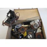 A SMALL CASE OF ASSORTED PHOTOGRAPHIC LENSES ETC. including a Halina Rolls Camera A/F