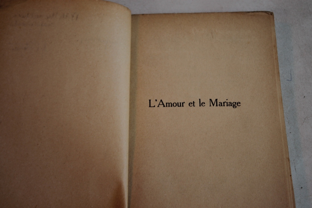 MARIE CARMICHAEL STOPES SIGNED - 'L'Amour et Le Mariage' published Paris 1919, dedication on - Image 3 of 4