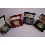 CASED SILVER PROOF CROWNS, to include 1979 Tokelau, New Zealand 1977 Waitangi Day issue etc