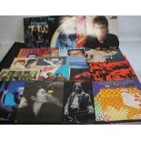 TWENTY-SIX LP RECORDS to include David Bowie x 2, Dire Straits x 2, moody Blues x 3, Monkees (