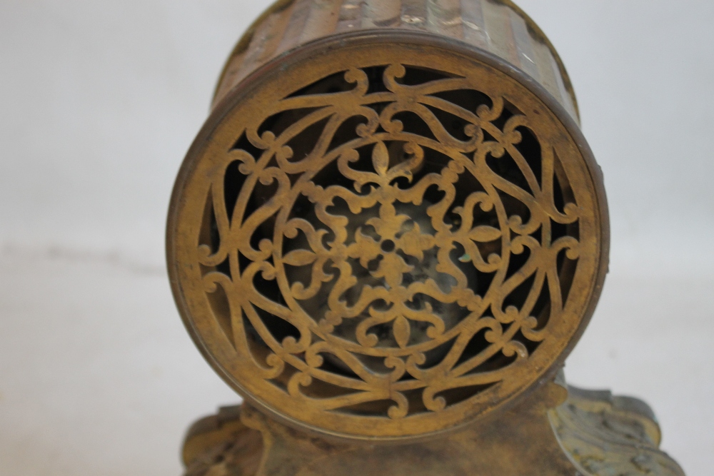 A 19TH CENTURY FRENCH GILT DRUM HEAD MANTEL CLOCK with movement stamped for Jean-Baptiste - Image 7 of 7