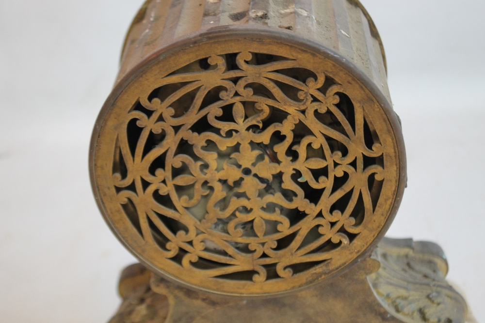 A 19TH CENTURY FRENCH GILT DRUM HEAD MANTEL CLOCK with movement stamped for Jean-Baptiste - Image 4 of 7