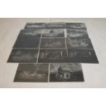 BARNET' EXTRA RAPID PLATES, fifteen glass negative plates featuring vintage cars, bicycles and a