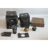 A THORNTON PACKARD SPECIAL RUBY REFLEX BOX CAMERA, and a Junior special