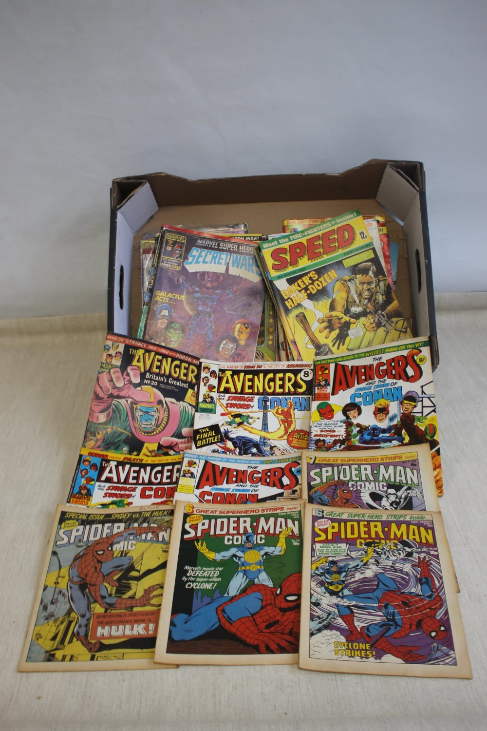 MARVEL SPIDER-MAN COMICS, mainly 1970s / 1980s together with various others from the same era, "