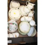 A TRAY OF ASSORTED CHINA TO INCLUDE NORITAKE, AND DUCHESS ROMANA